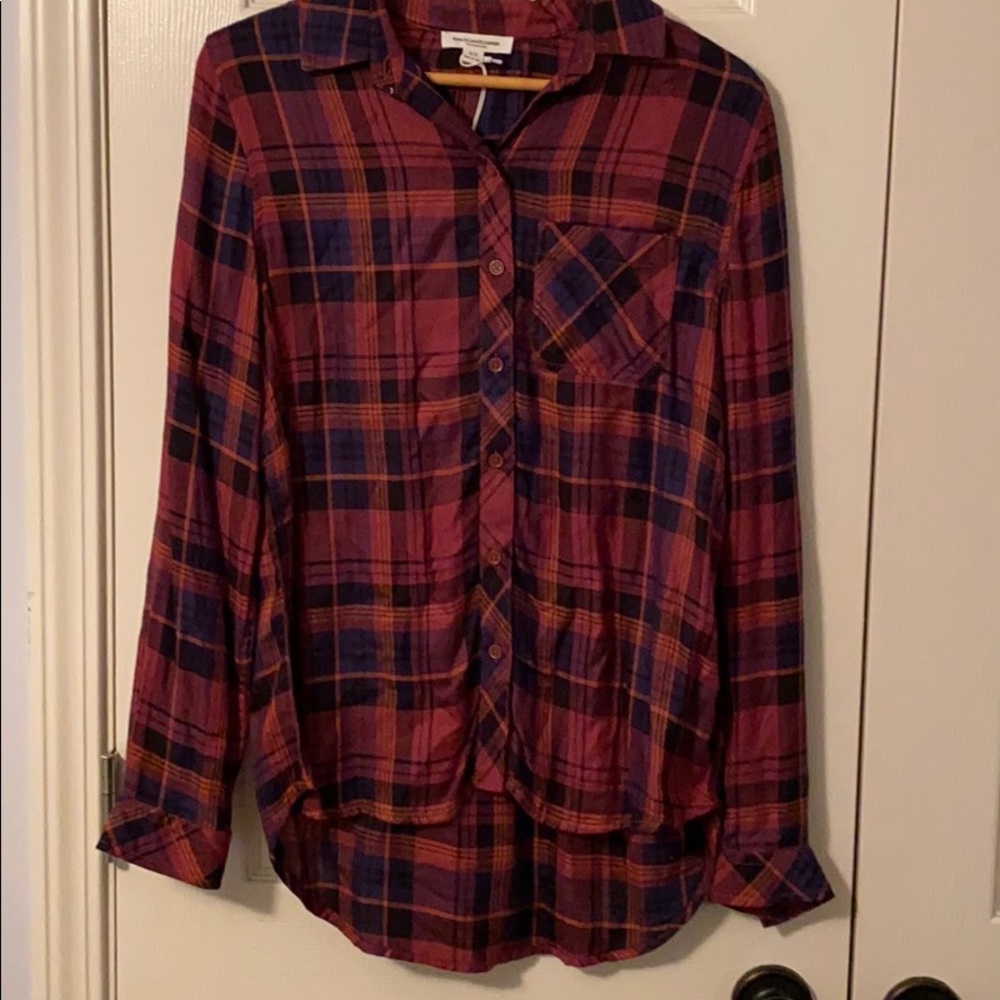 NWT Beachlunchlounge flannel plaid button up